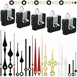 Outus 5 Stücke uhrwerk für wanduhr uhrwerk mit Zeiger DIY Uhrwerk Mechanismus uhrwerke für wanduhr lautlos quarzuhrwerk mit Zeiger mit 7 Uhrzeiger Sets zum Reparatur Ersatzteilen (0,7 Zoll)