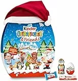 Kinder Überraschung & Friends Adventskalender 2025 - 370 g - Mit Weihnachtsmütze, 5 Hohlfiguren, 8 Überraschungseiern, Schokoladen-Spezialitäten - Zu Weihnachten und Adventszeit - Weihnachtskalender