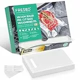 Vakuumierbeutel FRESKO Vakuumbeutel 15x25cm / 100 Profi- Folienbeutel, für alle Vakuumierer, BPA-frei, Eingeprägte Luftrillen, Extrahierbares Verpackungsdesign, Sous Vide Gefrierbeutel
