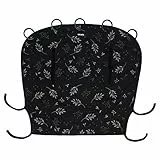 Dooky - Sonnenschutz für Kinderwagen, Buggy & Babyschale - Schwarz mit Blättern - Sonnensegel Wetterschutz, Regenschutz Kinderwagen, Sonnenschutz, Sonnenschirm - Baumwolle - LxBxH = 26x3x18 cm
