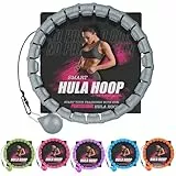 Fitness Hula Hoops, Gewichteter Hula Hoop für Erwachsene 360 Grad Auto Spinning Ball Massage Infinity Hoop Gewichtsverlust Trainingsgeräte für Zuhause (Schwarz)