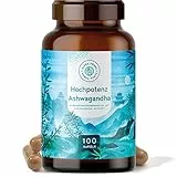 Ashwagandha Kapseln hochdosiert - 500mg Ashwagandha Extrakt pro Tagesdosis mit 35mg Withanolide - indische Schlaf Beere - 100 vegane Kapseln