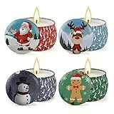 Yinuo Candle DuftKerzen Weihnachten Geschenkset für Frauen, 4 Pack SojaWachs-Kerze Stress Relief, 30-Stunden-Dauer, Frauen Geschenke zu Weihnachten, Lavendel