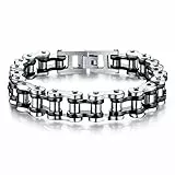Vissen Armband Herren Biker MäNner Armband Edelstahl Motorrad Fahrradkette Chain Kette ArmbäNder 220mm