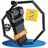 Fahrradschloss 120cm Faltschloss inkl.Halterung - Nur 980g extra leicht,Sicherheitslevel 15 diebstahlsicher,[Individueller PIN] Zahlenschloss ideal für Fahrrad,E-Scooter,Motorrad,E Bike (115CM)