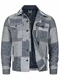 Indicode Herren INDjango karierte Holzfäller-Jacke | Übergangsjacke mit herausnehmbarem Inlay für Männer Sky Captain, L