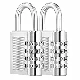 ZHEGE Zahlenschloss Vorhängeschloss, Schloss mit Zahlencode (Silber)