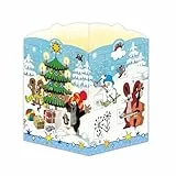 TRÖTSCH - Windlicht Adventskalender 'Der kleine Maulwurf' - Weihnachtskalender mit 24 leuchtenden Motiven: Adventskalender mit Adventskarte und Umschlag zum Verschicken