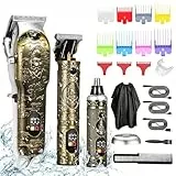 Bestauty Haarschneidemaschine Profi 4 in 1 Haarschneider Langhaarschneider Präzisions Haartrimmer Nasenhaartrimmer Herren Barttrimmer Herren Set mit Haarschneideumhang Geschenke für Männer Braun