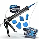 9” Kartuschenpistole Set [inkl. 5 Fugenglätter] – Profi Kartuschenpresse für Silikone– Robuste Metall Kartuschenpistole - Auspresspistole für präzises und einfaches Arbeiten