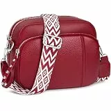 JUYANO Crossbody Bag Damen Handtasche Umhängetasche Leder, Kleine, mit Breitem Gurt, Stylisch, mit Kartenschlitz, Abnehmbar, Schultergurt