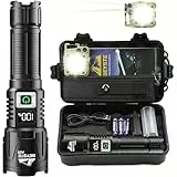 BEYSTE Taschenlampe LED Aufladbar, LED Taschenlampe Extrem Hell 500,000 Lumen, Taktische Taschenlampe - 1520M Weitschuss, Taschenlampen USB C, Starke Taschenlampen, FüR Outdoor NotfäLle Camping