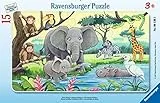 Ravensburger Kinderpuzzle - 06136 Tiere Afrikas - Rahmenpuzzle für Kinder ab 3 Jahren, mit 15 Teilen
