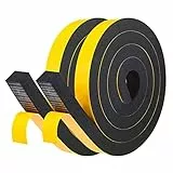 fowong Selbstklebend Schaumstoffband 25mm(B) x20mm(D)/4m -Abnehmbarer Klebstoff -Türdichtung Dichtungsband kochheld, Moosgummi selbstklebend, Kollision Anti-Rutsch Schalldämmung 2 Rollen je 2m lang