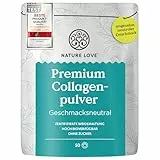 NATURE LOVE® Premium Collagen Pulver - 500g Kollagen - Peptide Type 1 und 3 - von Rindern aus Weidehaltung - Geschmacksneutral - ohne Zuckerzusatz & Süßungsmittel