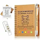 WenmthG Abschiedsgeschenk Kollegen, 4 in 1 Abschiedsgeschenk mit Notizbuch, Stift, Lesezeichen, Abschiedskarte - Abschied Kollege Kollegin - Renteneintritt, Ruhestand Mann Frau, Jobwechsel Geschenk
