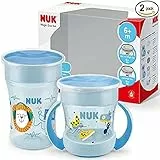 NUK Magic Cup & Mini Magic Cup Trinklernbecher Duo-Set | auslaufsicherer 360°-Trinkrand | 6+ Monate | auslaufsicher und BPA-frei | 160 ml & 230 ml | blau
