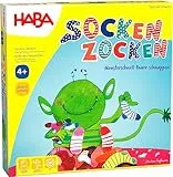 HABA Socken zocken – Schnelles Reaktionsspiel für Kinder ab 4 Jahren – Lustiges Suchspiel für 2–6 Spieler – Familienspiel mit Sprachförderung – 1004465001