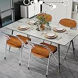 PIPIPOXER Essstühle Klappstühle,4er Set Klappstühle aus kuschelig flanelles Stoff und Stahlrahmen,Stabiler Klappstuhl Furniture mit für Gäste oder Veranstaltung im Freien Braun 46x41x80.3cm