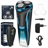 Rasierer Herren Elektrisch mit 3er Ersatzköpfe&1 Ladegerät&Reiseetui, Snapbuy Rasierapparat Nass- und Trockenrasierer IPX7, Elektrorasierer mit Präzisionstrimmer Bartschneider, 99 Min Laufzeit