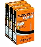 Continental Race 28 700 x 20-25c Bike Inner Tubes (Pack of 3) - Presta 60mm Long Valve, Schwarz