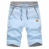 Tansozer Kurze Hosen Herren Shorts Herren Sommer Chino Gummizug Sky Blau XL