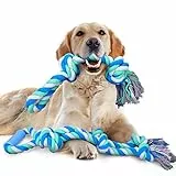 Nobleza - Hundespielzeug Seil für Starke große Hunde, interaktives Seil für Aggressive Kauen, 70cm+50cm, Zerrspielzeug Hund Robuste Kauspielzeug 5+2 Knoten Tau für mittlere und große Hunde