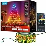 Govee Christmas Lights, RGBWIC 20M Weilnachtsbeleuchtung Außen, 200 LEDs Lichterkette Innen für Weilnachtsbaum, Shape-Mapping,130+ Szenen-Modi, AIGC, Kompatibel mit Alexa, Grünes Kabel