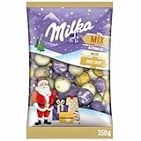 Milka Weihnachtskugeln – Mischung mit Alpenmilch-Schokolade, Nuss-Crisp und weißer Schokolade – 350g