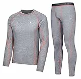 Little Donkey Andy Thermounterwäsche Herren Atmungsaktiv Lange Funktionswäsche Skiunterwäsche Weich Thermobekleidung Flexibel Set Workout Skifahren Laufen Wandern Sport Grau XXL