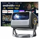 ULTIMEA Beamer 4K Heimkino Android TV 11.0 mit Netflix, tragbarer Outdoor Beamer mit 90° Gimbal Stand-Free Design, 600 ANSI Lumen, Dolby Audio, 5G WiFi Bluetooth 5.3 Smart Beamer, Nova C40