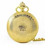 BOSHIYA Herren Taschenuhr Mechanische Leuchtende Vintage Steampunk Skelett Halbjäger Handaufzug Mechanische Taschenuhr mit Kette für Herren (Gold-13)