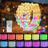 Lichterkette Innen mit Stecker,15M 150 LED Lichterkette und Fernbedienung, Warmweiß & RGB, 150 Modi, Lichterketten Kupferdraht für Außen & Innen Weihnachten Party Garten