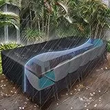 ESSORT Abdeckung für Gartenmöbel,schutzhülle gartenmöbel mit Zugkordel,315cm große Größe Wasserdichtes gartenmöbel abdeckung,Oxford-Gewebe abdeckhaube Möbelsets