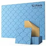 Soundsbay 12 St. Akustikpaneele Selbstkleben, Schallschutz Schallabsorber, Akustikplatten aus Polyester zur Schalldämmung, Schallschutzplatten für Akustische Behandlung und Wanddekoration 30x30x0.9cm