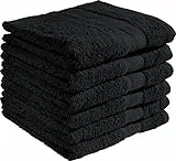 REDBEST Handtuchset, Frottierset 6er-Pack Chicago schwarz Größe 50x80 cm - saugstark, strapazierfähig, ideal für Reisen, Sport (weitere Farben)