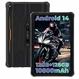 HOTWAV R8 Outdoor Tablet Android 14, 10.1 Zoll HD+ Display 10800mAh, Octa-Core 12GB RAM +128GB ROM +1TB Erweiterbar PC, 13MP Kamera IP68/IP69K Wasserdicht Tablet, 4G Dual SIM/5G WiFi/BT5.1/GPS