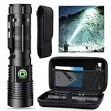 Banral Led Taschenlampe Aufladbar - Taschenlampe Extrem Hell - Mini Taschenlampe mit Holster, 4 Modi, Stufenlos Dimmbar, Magnetisch, Taktisch Taschenlamp für Outdoor Camping polizei Notfälle