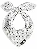 FRAAS Halstuch Damen gepunktet - 51 x 51 cm Größe - Nickituch Seide - Seidentuch für Damen mit Polka Dots Muster - Bandana Tuch perfekt für den Sommer White