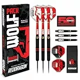 RED DRAGON Wolf Pack 22g Steeltip Messing Dart Set - Dartpfeile mit Dart Flights und Dart Shafts (Stiele)
