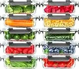 Skroam Glas-Frischhaltedosen 20 Stück 640ml [10 Behälter + 10 Deckel] - Meal Prep Boxen für Lebensmittel - Transparente Deckel - für Home Küche oder Restaurant