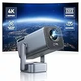 Mini Beamer Native 1080P Beamer 4K - 【Elektrischer Fokus & Auto Vertikale Trapezkorrektur & 270°drehbar】 TOPTRO WiFi Bluetooth Outdoor Projektor für Handy, X8 Projektor