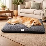 SympaTierisch Hundebett waschbar & wasserdicht – Hundematte/Hundekissen für große & mittelgroße Hunde – rutschfest, extra gepolstert, atmungsaktiv – Hundebett grau | 100x90x12 cm