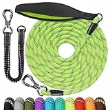 Aystkniet Schleppleine 10M für Hunde, Hundeleine mit Abnehmbare Elastische Kordel | Abschließbarer Haken | Gepolsterter Griff, Lange Laufleine Trainingsleine für Mittlere und Große Hunde
