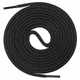 Mount Swiss runde Premium-Schnürsenkel für Business- und Lederschuhe - reißfester Allroundsenkel - ø 3mm - Farbe Schwarz Länge 120cm