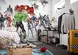 Marvel Fototapete - Avengers Unite - Größe 368 x 254 cm (Breite x Höhe), 8 Teile, inklusive Kleister - Tapete, Kinderzimmer, Kindertapete, Hulk