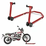 Peviasot Motorradständer, Motorradheber Vorne Motorrad Aufbockständer mit Doppelrollen, breitenverstellbar Montagearbeiten für Motorräder bis 300 kg, Standfestigkeit (Rot)