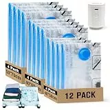 BoxLegend Vakuumbeutel für Kleidung Reise mit Vakuumpumpe, Vakuumbeutel 12 Stück (4x 40x50cm, 4x 40x60cm, 4x 50x70cm), Vakuum Reisebeutel Organizer Set für Koffer Reise