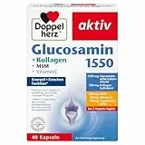 Doppelherz Glucosamin 1550 + Kollagen + MSM + Vitamin C - Vitamin K und Vitamin D als Beitrag zum Erhalt normaler Knochen - 40 Kapseln