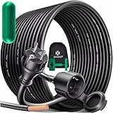 KESSER® Verlängerungskabel 40m mit Schutzkappe Outdoor - für Innenbereich Außenbereich - Verlängerung Stromkabel – 230 V IP44 - mit Schuko Stecker - Schutzkontakt Baustellenkabel Schutzkontaktstecker